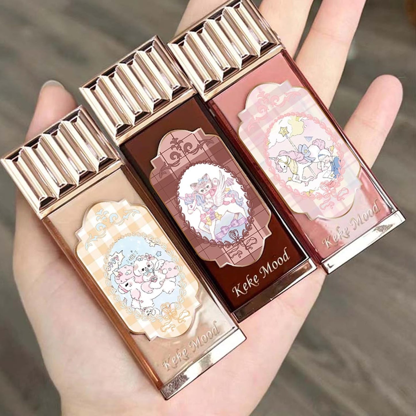 3-Piece Matte Nude Lip Gloss Set - Silky Velvet Lipstick in Cute Chocolate Packaging, Long Lasting Waterproof Lip Stain for Daily Professional Makeup