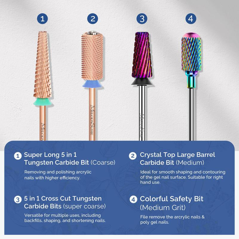 Melodysusie SM200F Plus Rechargeable Nail Drill - 35,000 RPM Manicure Art Design Gift Box for Perfect Nail Care