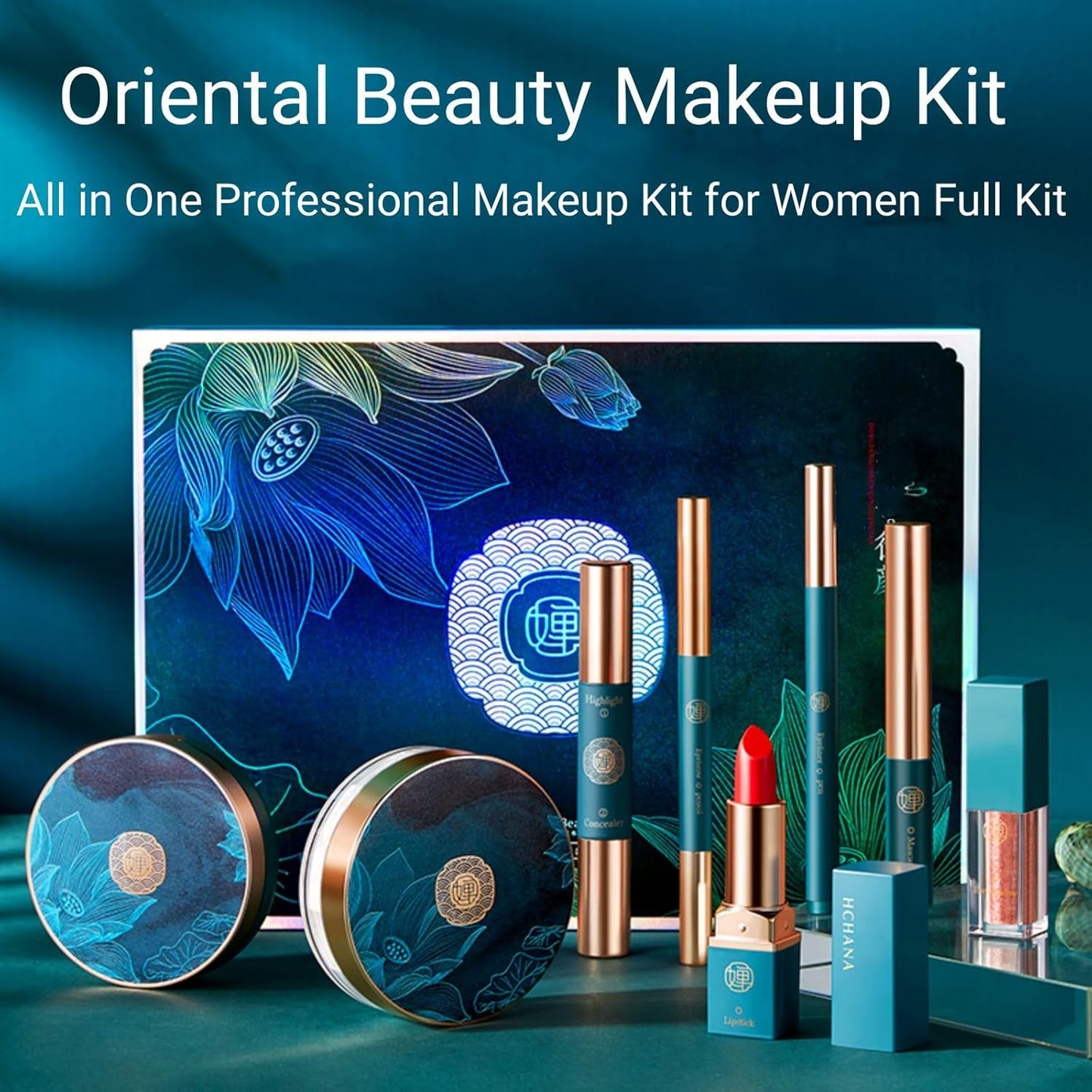Ultimate 8-Piece Makeup Kit - All-in-One Set with Lipstick, Powder, Eyebrow Pencil, Eye Shadow, Mascara & Contouring Stick - Ideal Gift for Women and Teens