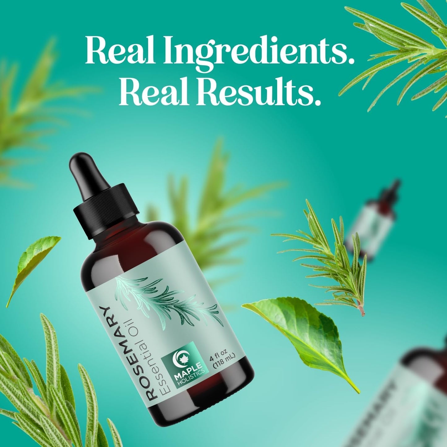 Premium Pure Rosemary Essential Oil - 4oz Undiluted for Hair, Skin & Nails | Refreshing Aromatherapy & Dry Scalp Care with Dropper