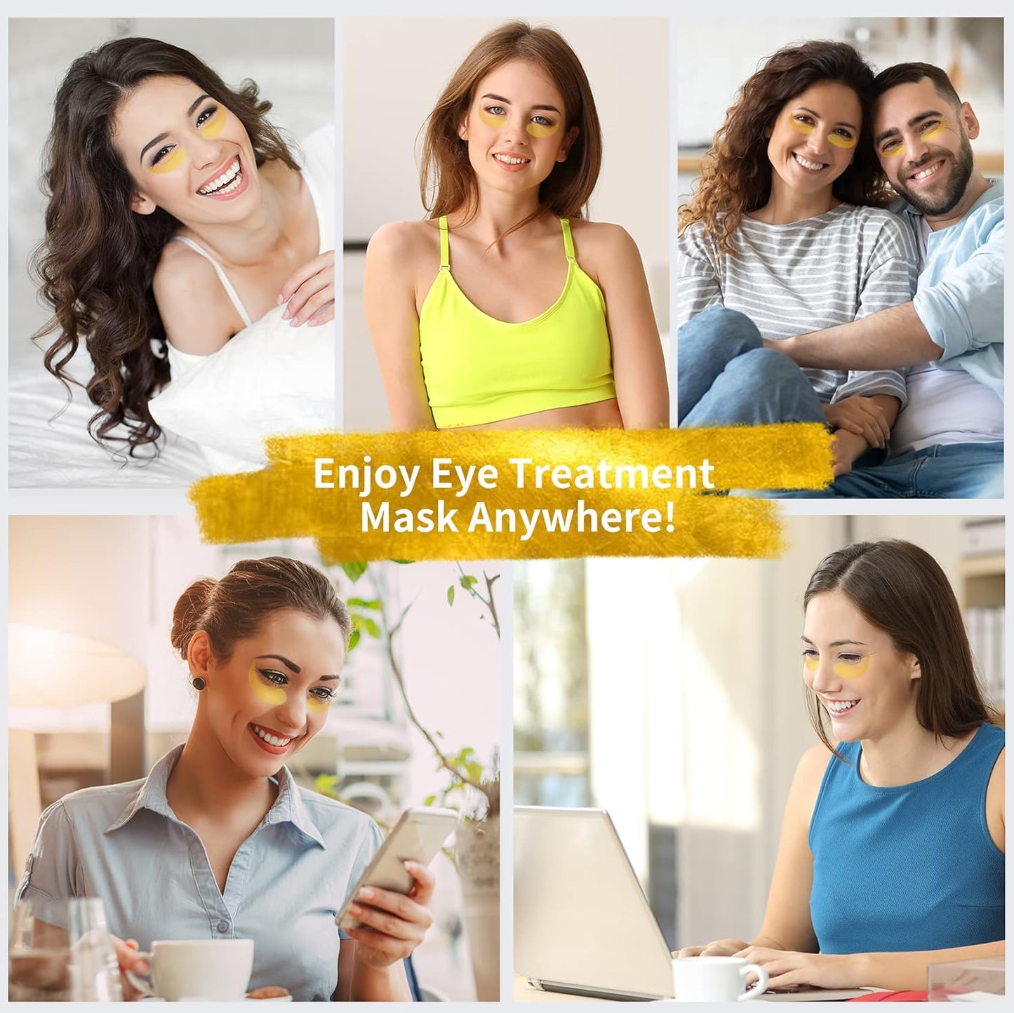 Revitalize Your Eyes: 60 Pcs 24K Gold Under Eye Patches for Puffiness, Dark Circles, and Wrinkles - Infused with Collagen, Hyaluronic Acid & Castor Oil