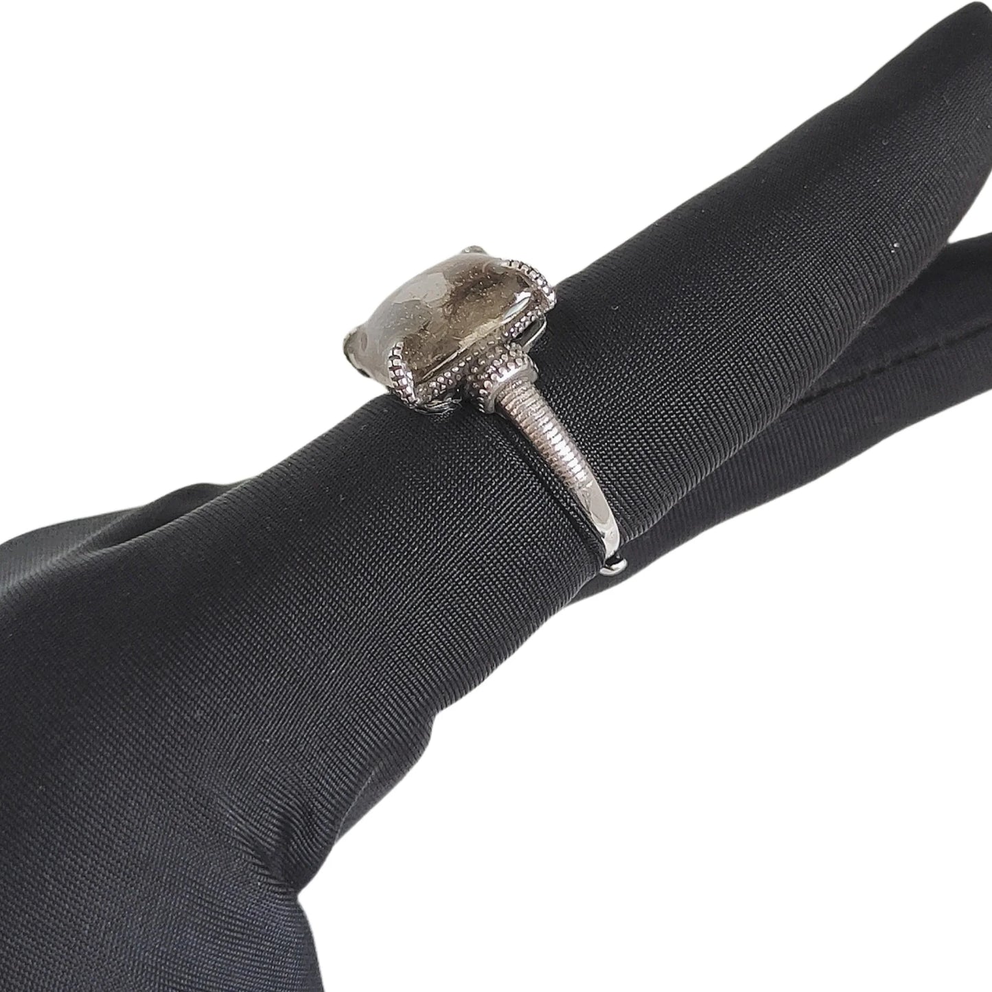 2.7g Seymchan Pallasite Olive Meteorite S925 Silver ring Specimen Natural Meteorite Material Handmade ring Collection- LB084