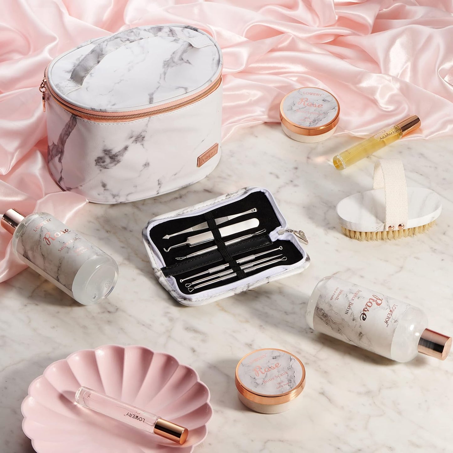 Indulge Her with the Luxe 16Pc Rose Bath & Body Spa Set - Perfect Birthday Gift for Moms & Daughters!