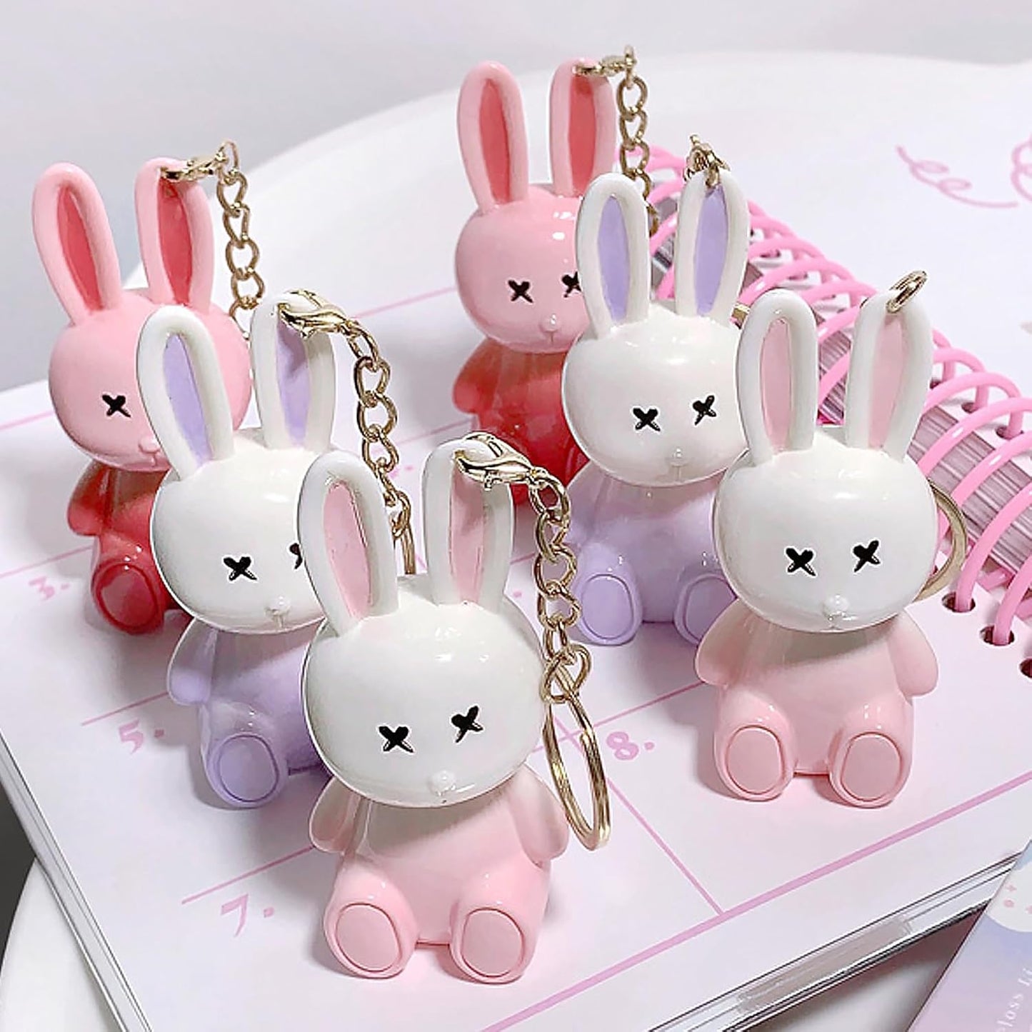 Cute 3-in-1 Rabbit Lip Glaze Jelly Lipstick Key Chain - Moisturizing, Waterproof, Long-Lasting Lip Stain for Girls