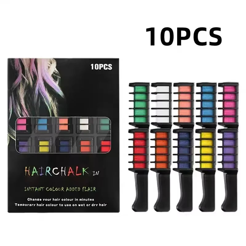 6/10Pcs Hair Dye Comb Mascara Design Crayons for Hair Coloring Chalk Temporary Dye Pencil Mini Disposable Hair Coloring Products