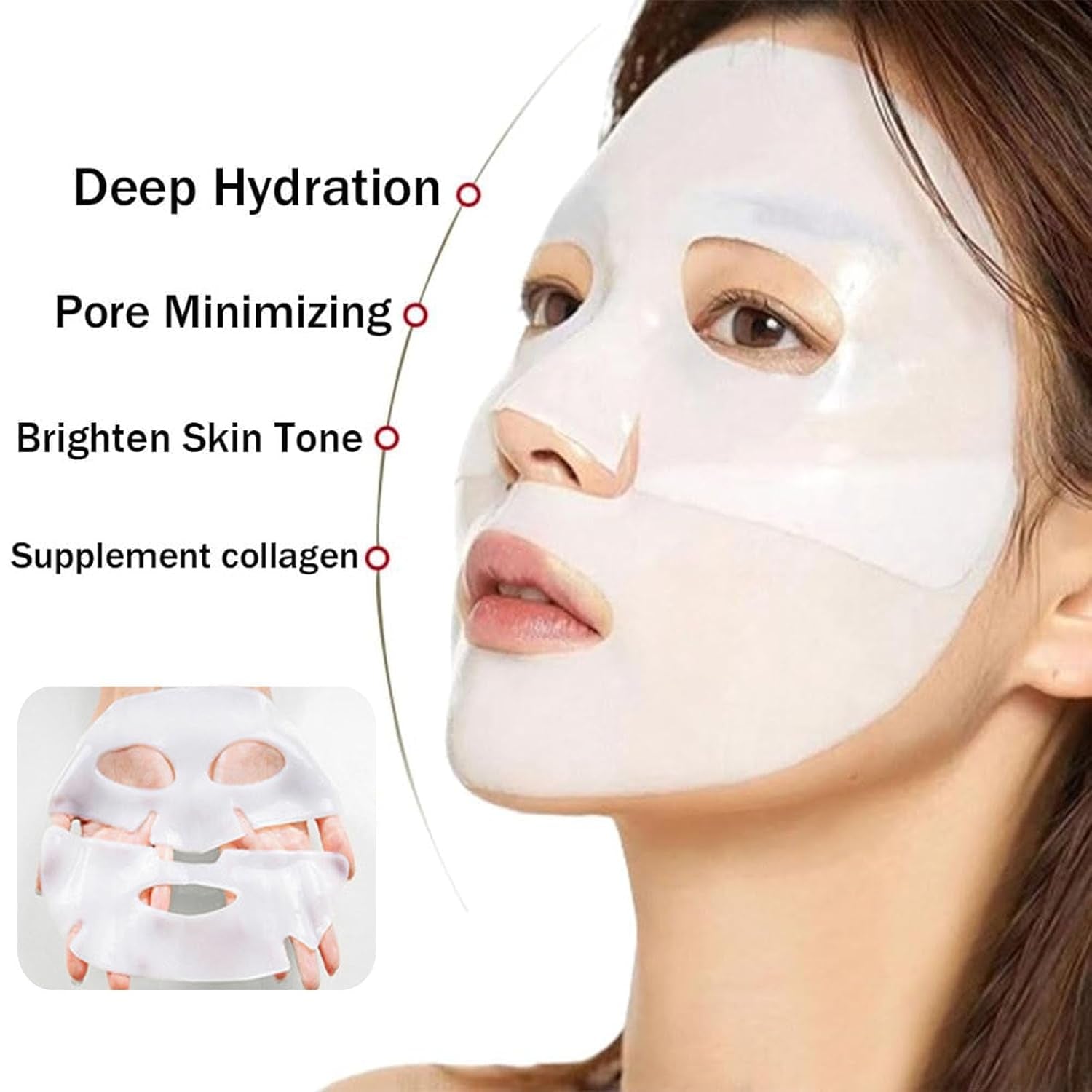 Revitalize Your Skin with Deep Collagen Face Mask - 5 Pack of Bio-Collagen Hydrogel Masks for Firming, Lifting, and Hydration