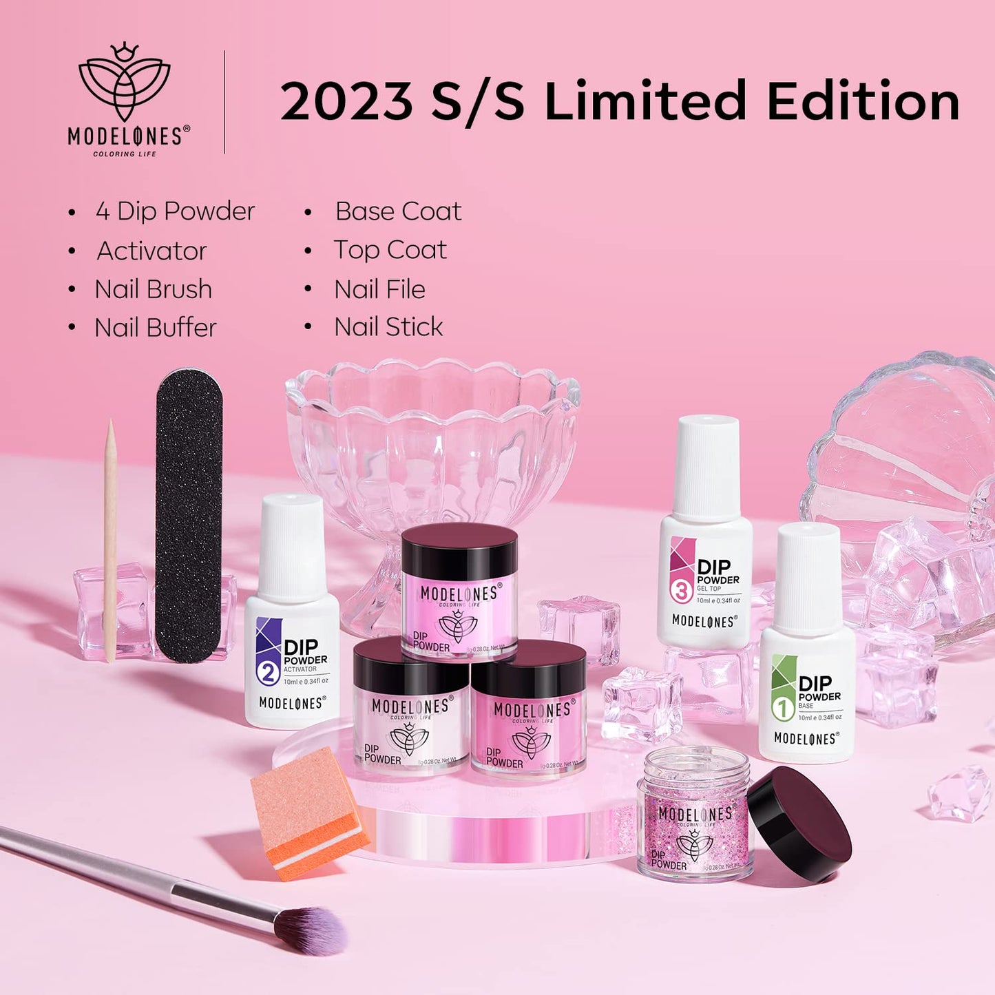 Ultimate Dip Powder Nail Kit - 4 Vibrant Glitter Colors, Essential Liquids & Tools for Stunning DIY Manicures - Perfect Mother's Day Gift!