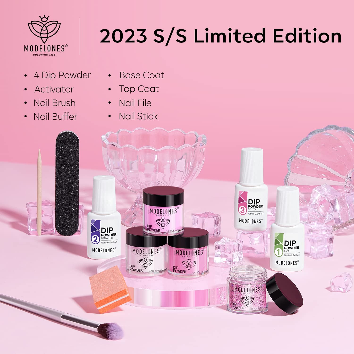 Ultimate Dip Powder Nail Kit - 4 Vibrant Glitter Colors, Essential Liquids & Tools for Stunning DIY Manicures - Perfect Mother's Day Gift!