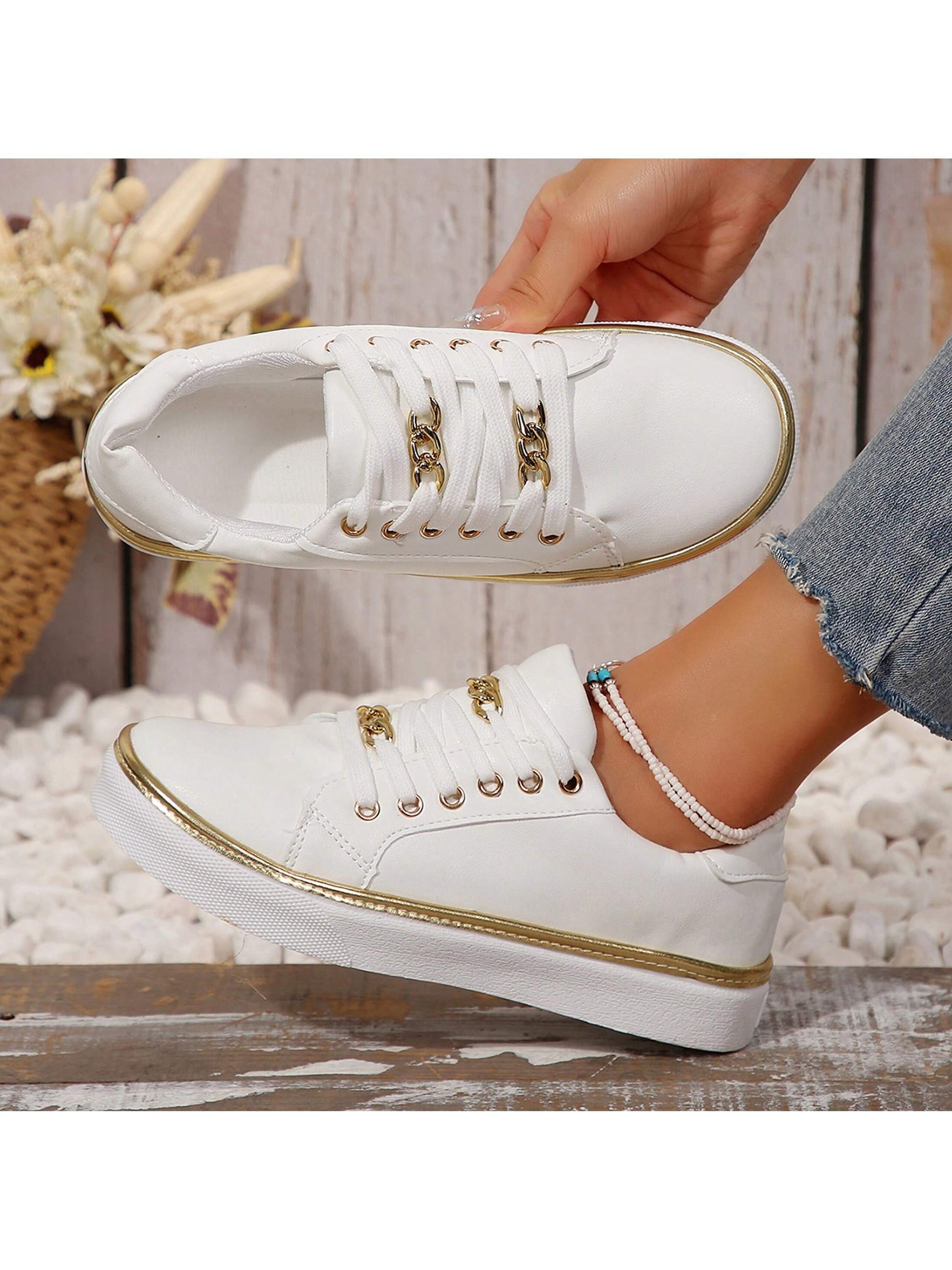 Chic Women's Low Top Canvas Sneakers - Comfortable Everyday Style