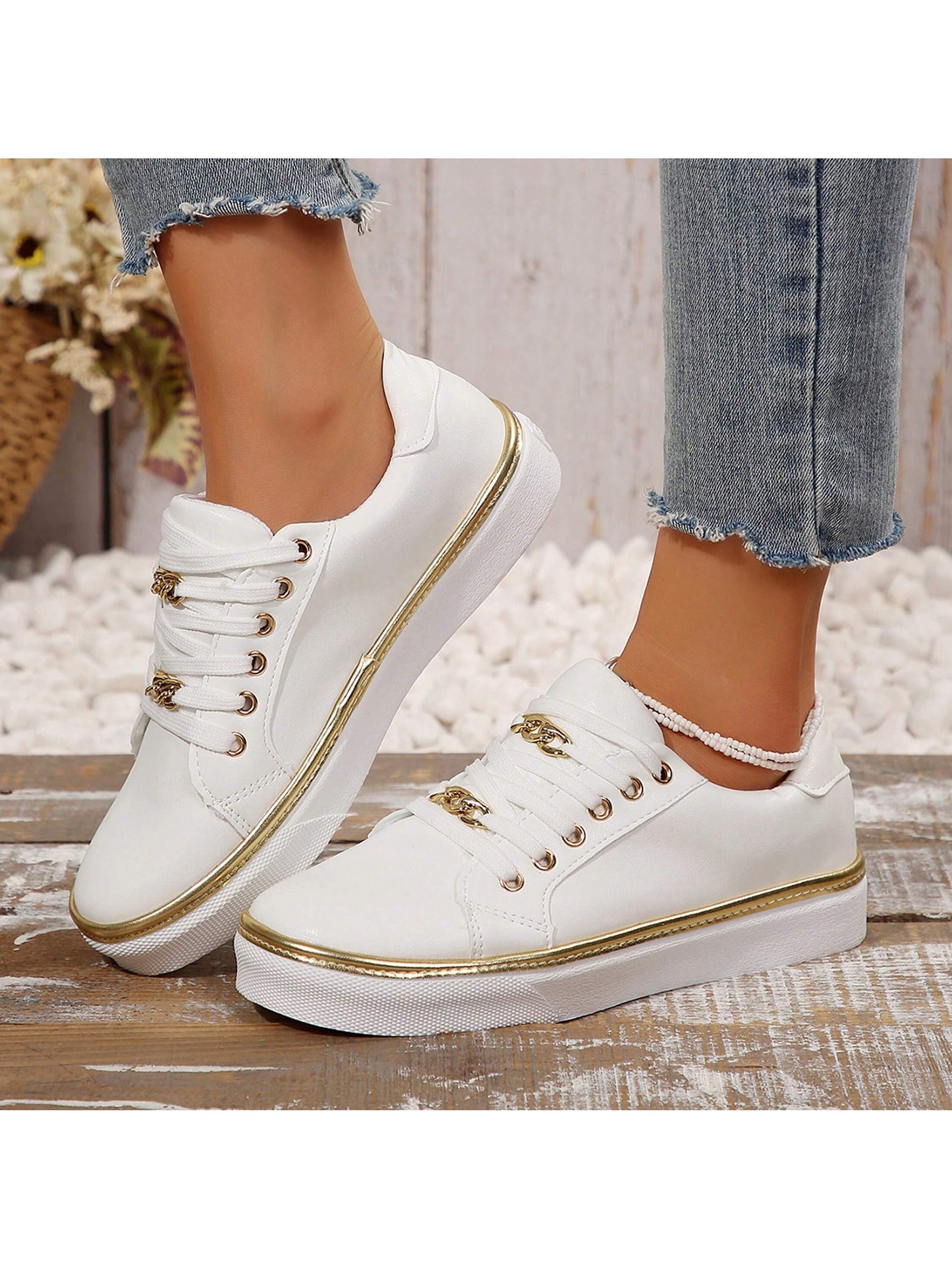 Chic Women's Low Top Canvas Sneakers - Comfortable Everyday Style