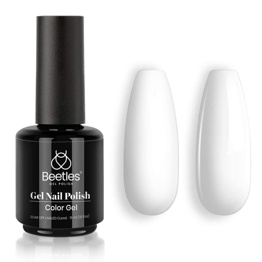 Beetles White Soak-Off Gel Nail Polish - 15ml for DIY Nail Art & Salon-Quality Manicures at Home