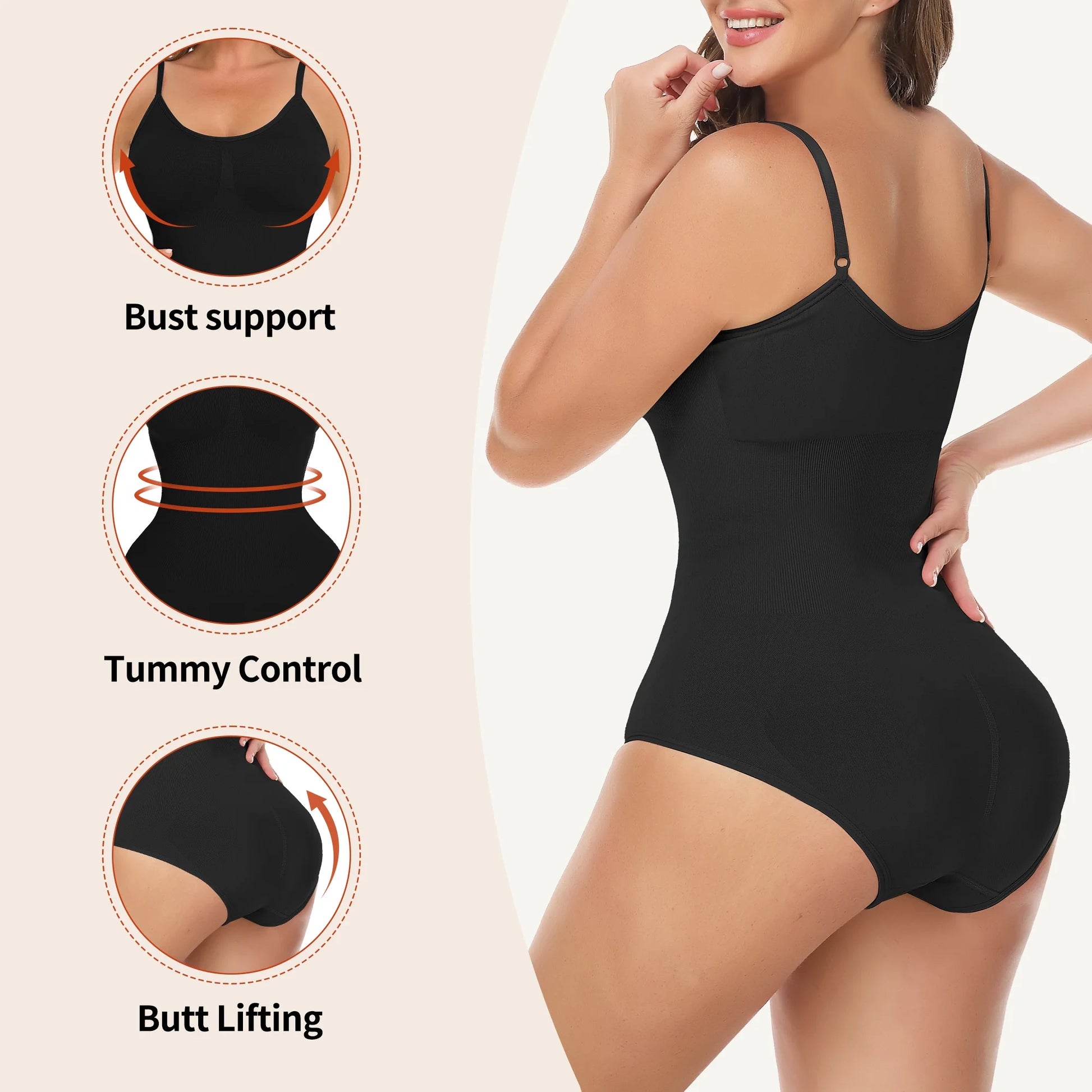 Seamless High Waist Shapewear Bodysuit for Women - Ultimate Tummy Control & Sculpting Body Shaper