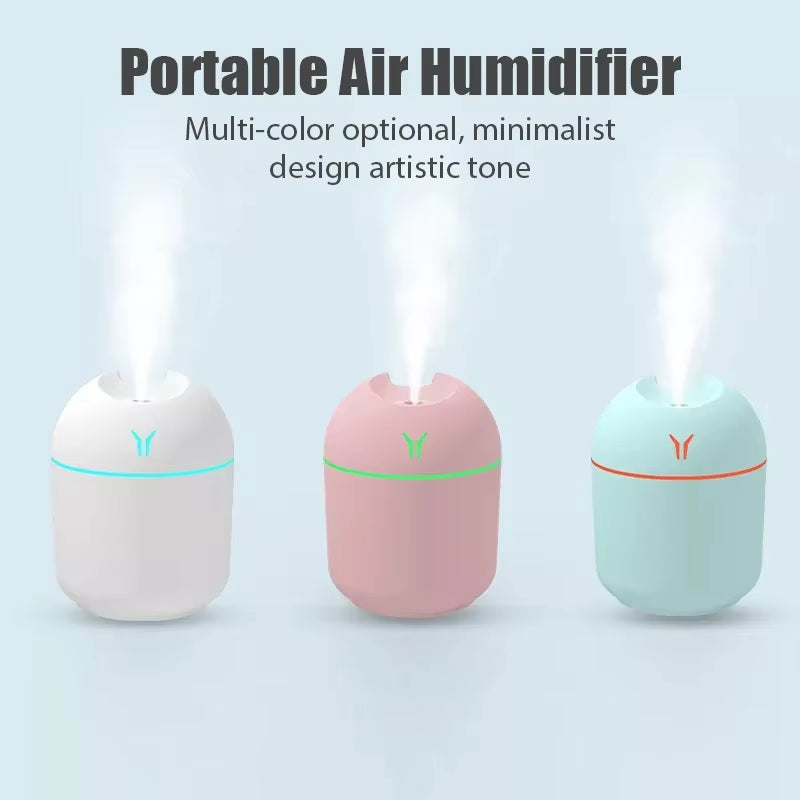 Compact 250ML USB Aroma Oil Diffuser & Humidifier with LED Night Light - Perfect for Home & Car