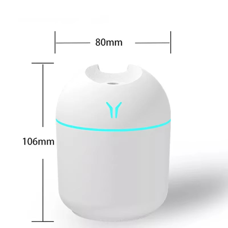 Compact 250ML USB Aroma Oil Diffuser & Humidifier with LED Night Light - Perfect for Home & Car