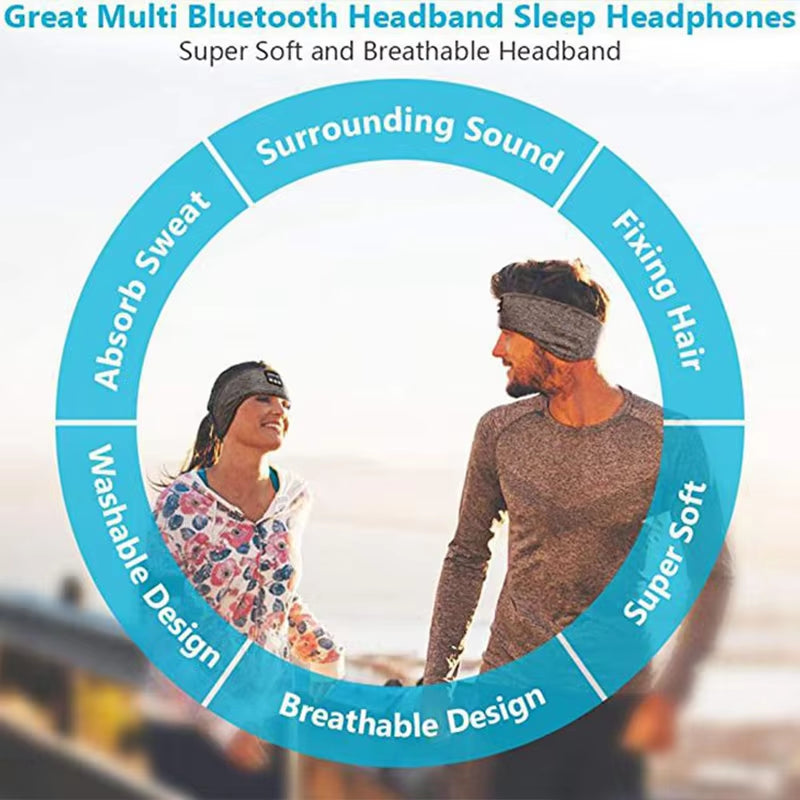 Wireless Bluetooth Sport Sleep Headband Earbuds - Comfortable Eye Mask Headphones with 5.0 Technology