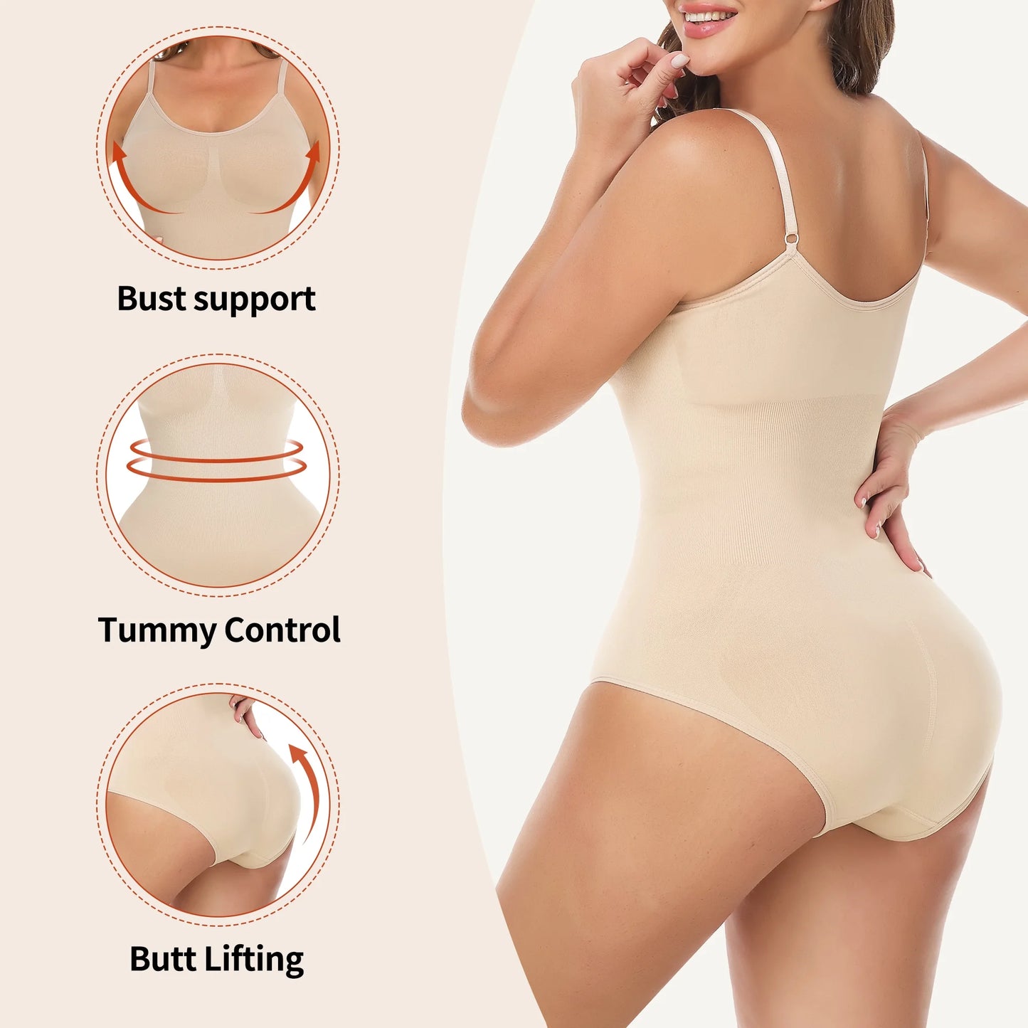 Ultimate Tummy Control Shapewear Bodysuit - Seamless Sculpting High Waist Body Shaper for a Flawless Figure