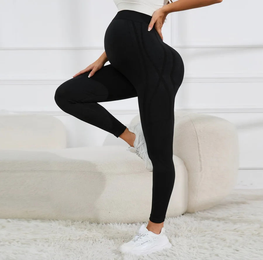 Over-the-Belly Full Length Maternity Leggings - Comfortable Yoga Pants for Active Moms-to-Be