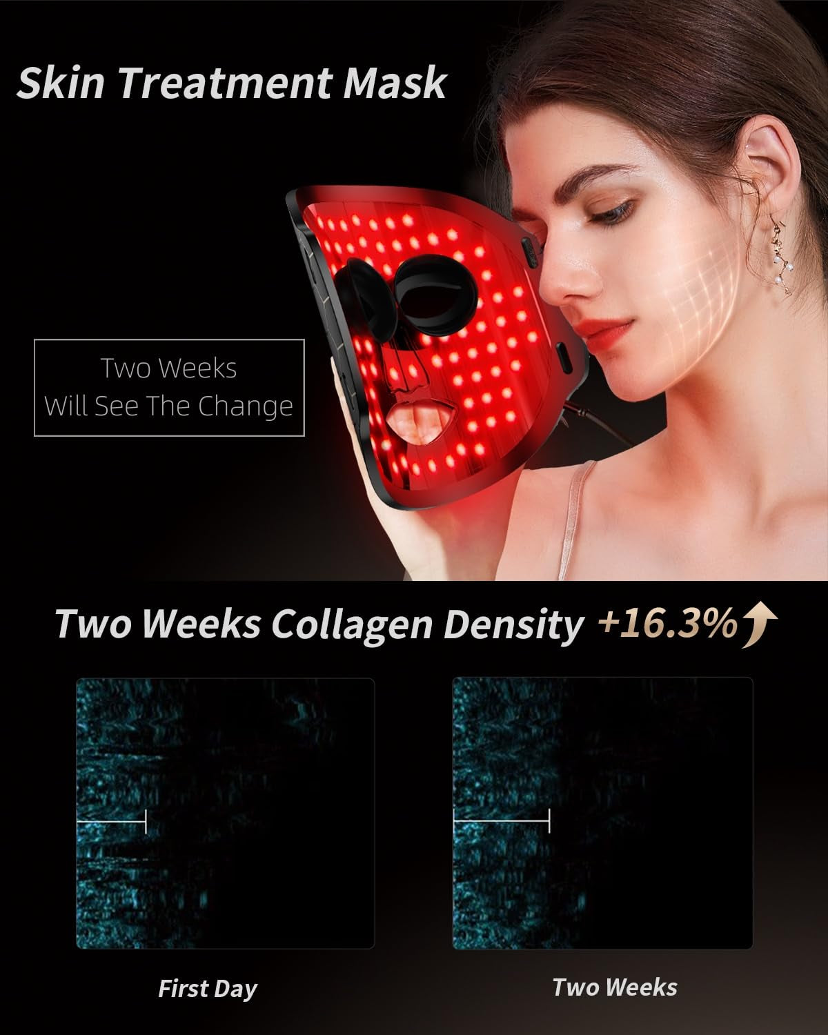 Revitalize Your Skin with the 7-Color LED Facial Mask - Anti-Aging & Tightening (Black)