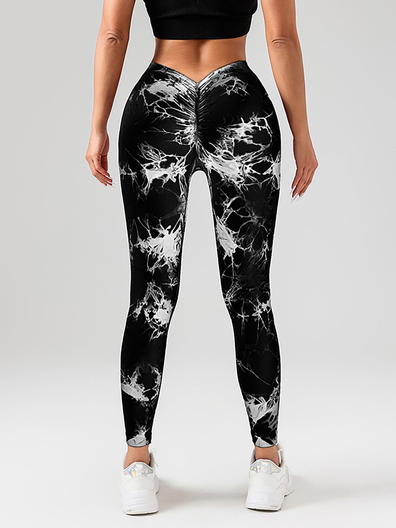 3 Pack Women's High Waisted Tie-Dye Scrunch Leggings - Butt Lifting Seamless Gym & Yoga Pants