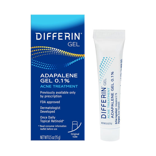 Acne Treatment Gel - 30 Day Supply with 0.1% Adapalene, Gentle Formula for Sensitive Skin, 15G Tube