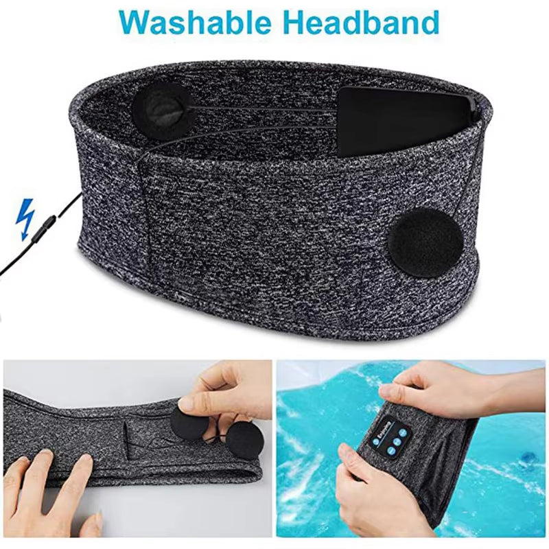 Wireless Bluetooth Sport Sleep Headband Earbuds - Comfortable Eye Mask Headphones with 5.0 Technology