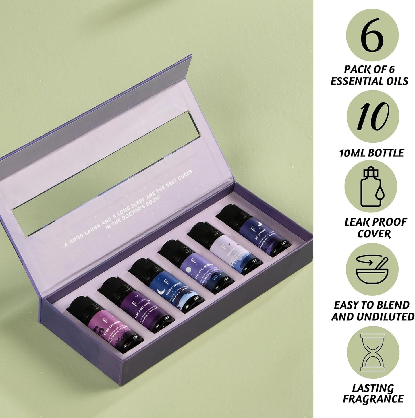 Sleep Bliss Essential Oils Set | 6 Pure Essential Oil Blends for Diffusers - Lavender, Rosemary & Peppermint for Ultimate Relaxation
