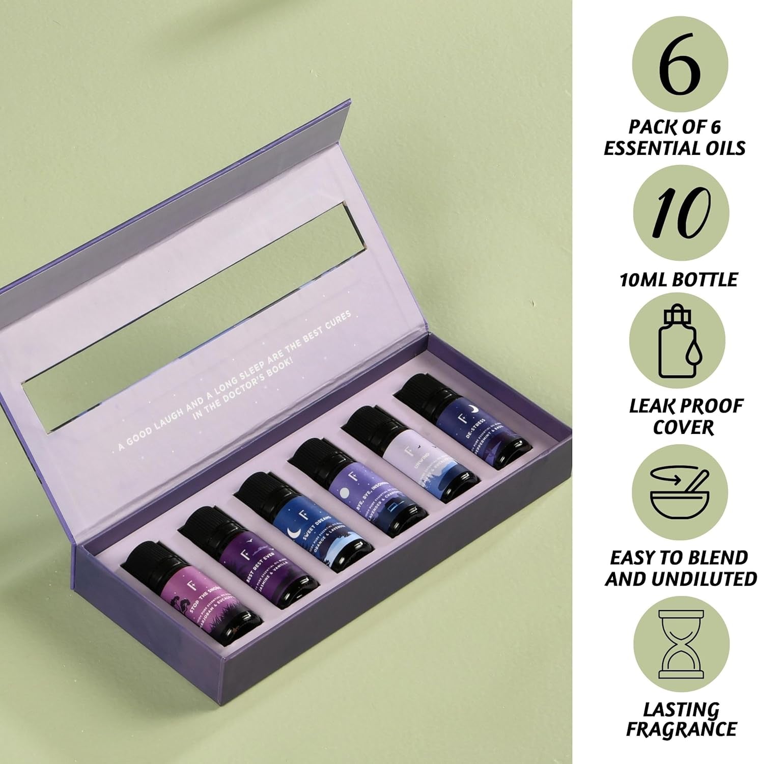 Sleep Bliss Essential Oils Set | 6 Pure Essential Oil Blends for Diffusers - Lavender, Rosemary & Peppermint for Ultimate Relaxation