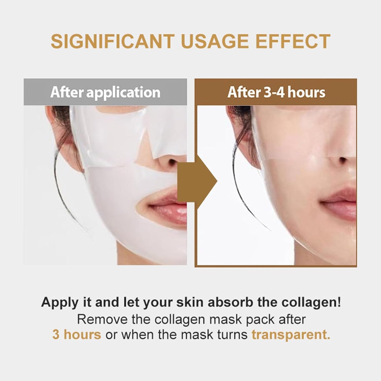 Revitalize Your Skin with Deep Collagen Face Mask - 5 Pack of Bio-Collagen Hydrogel Masks for Firming, Lifting, and Hydration