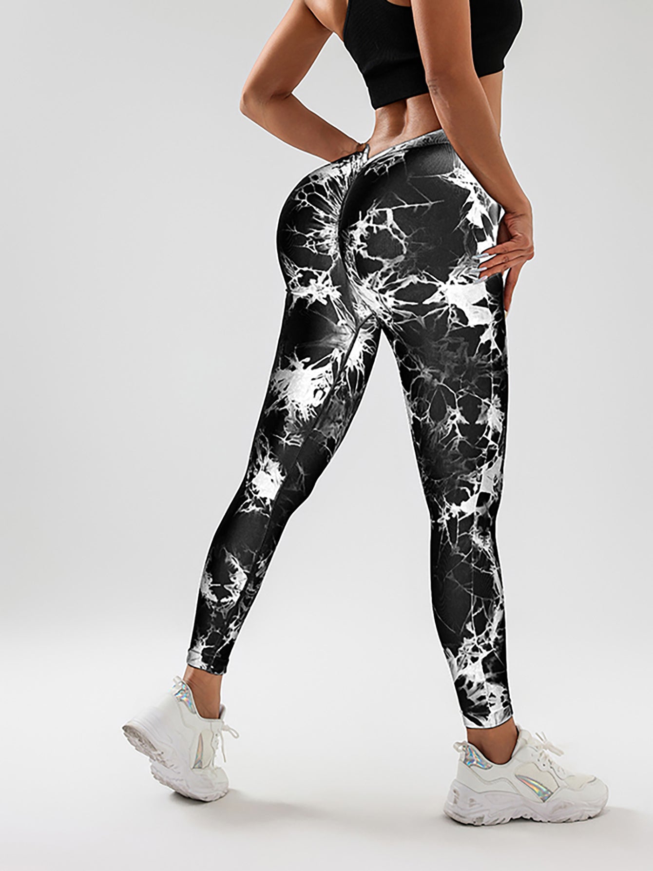 3 Pack Women's High Waisted Tie-Dye Scrunch Leggings - Butt Lifting Seamless Gym & Yoga Pants