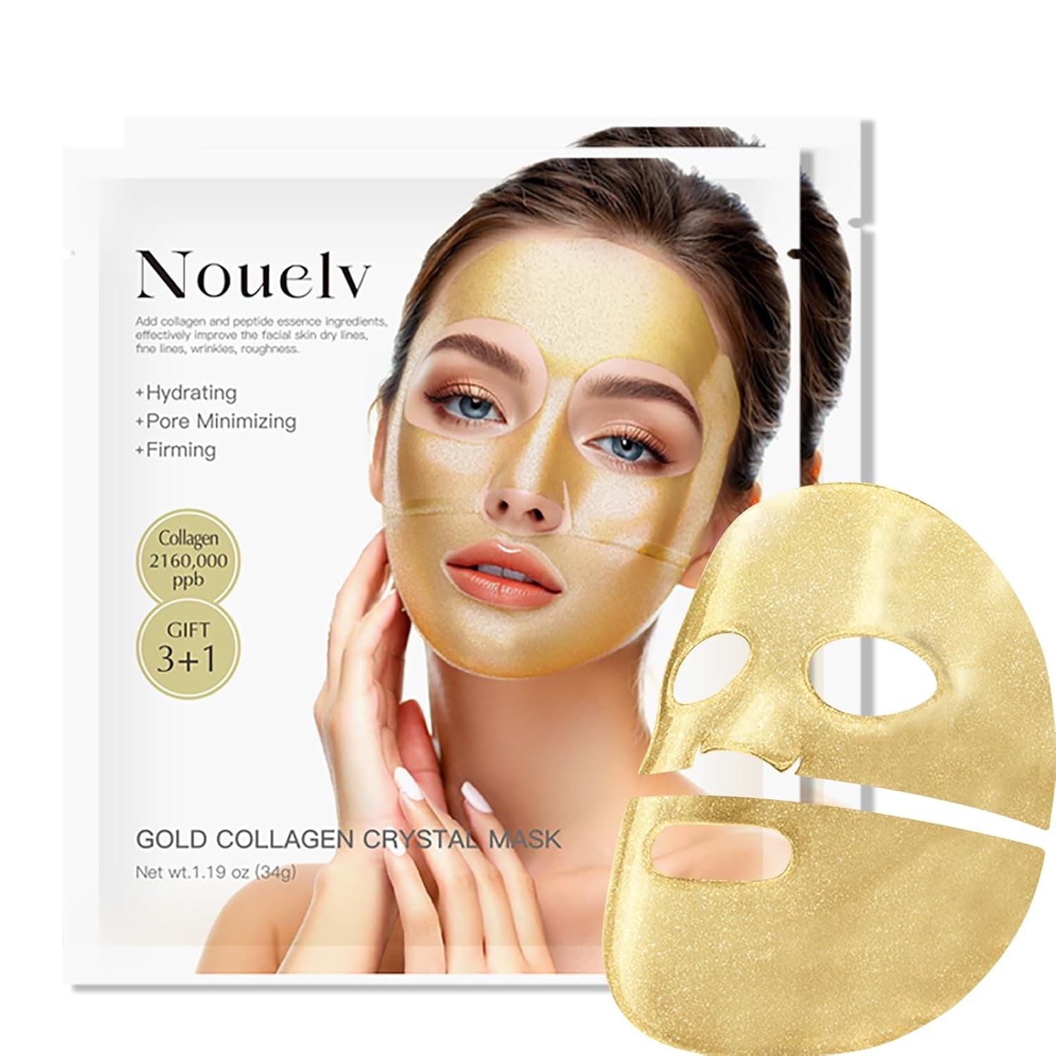 Revitalize Your Skin with 24K Gold Bio Collagen Face Mask - Deep Hydration Overnight Treatment (34G X2)