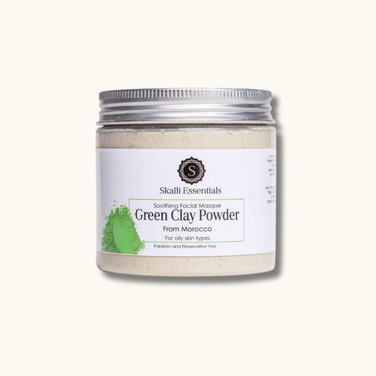 Revitalize Your Skin: Moroccan Green Clay Powder Mask for Oily & Acne-Prone Skin