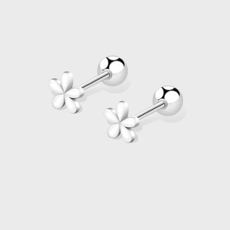 Korean 925 Silver Needle Tragus Piercing Helix Studs Earrings for Women 2Pcs Butterfly Heart Trendy Ear Piercing Body Jewelry