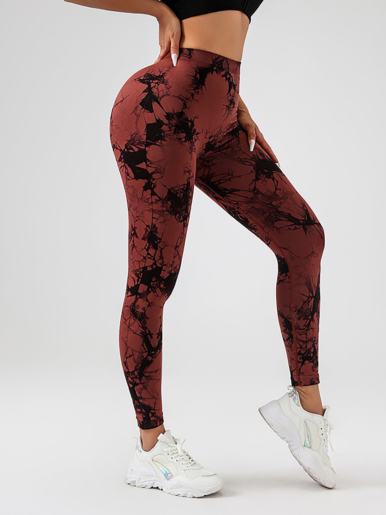 Vibrant Tie Dye Slimming Yoga Leggings - Butt Lifting High Stretch Fitness Pants for Women