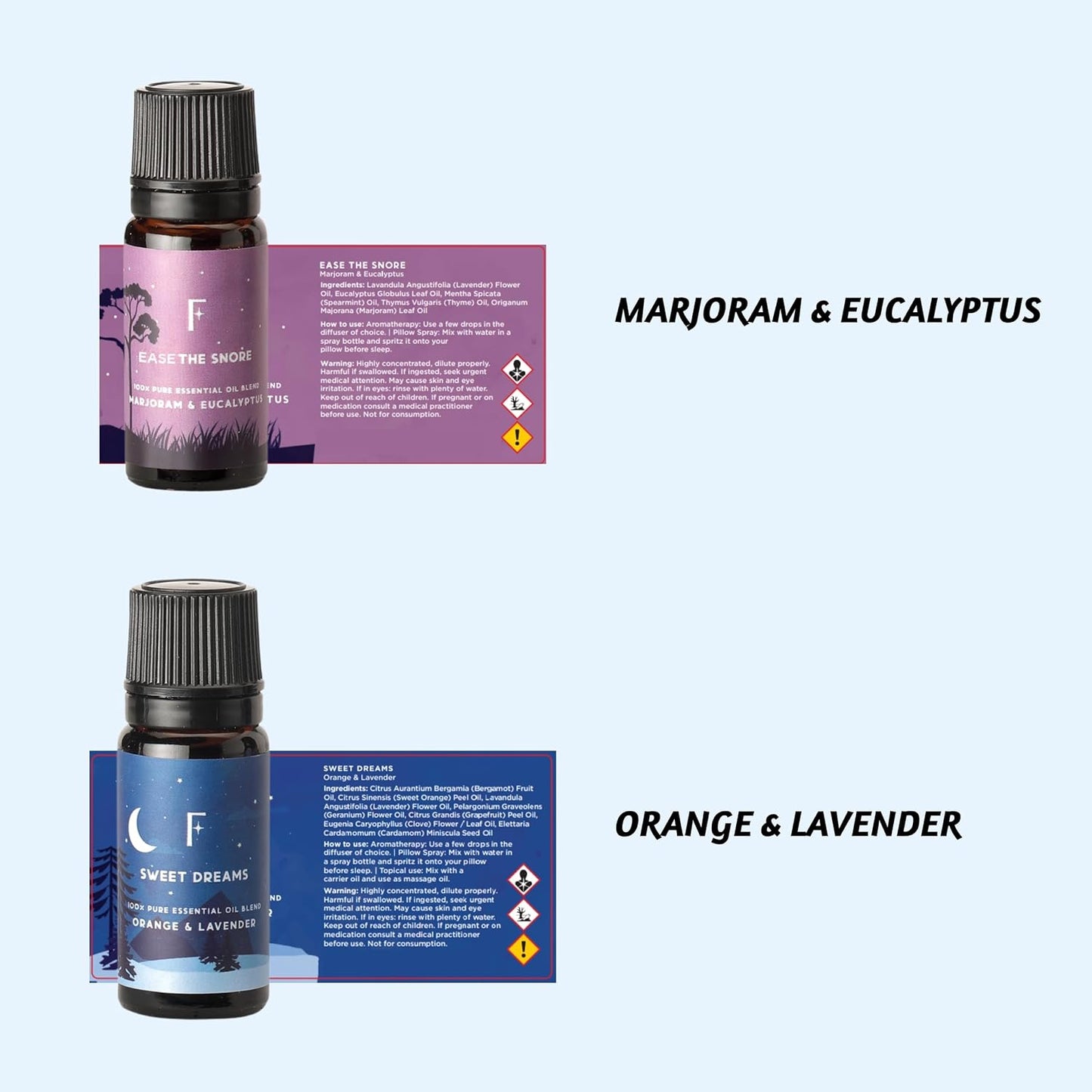 Sleep Bliss Essential Oils Set | 6 Pure Essential Oil Blends for Diffusers - Lavender, Rosemary & Peppermint for Ultimate Relaxation