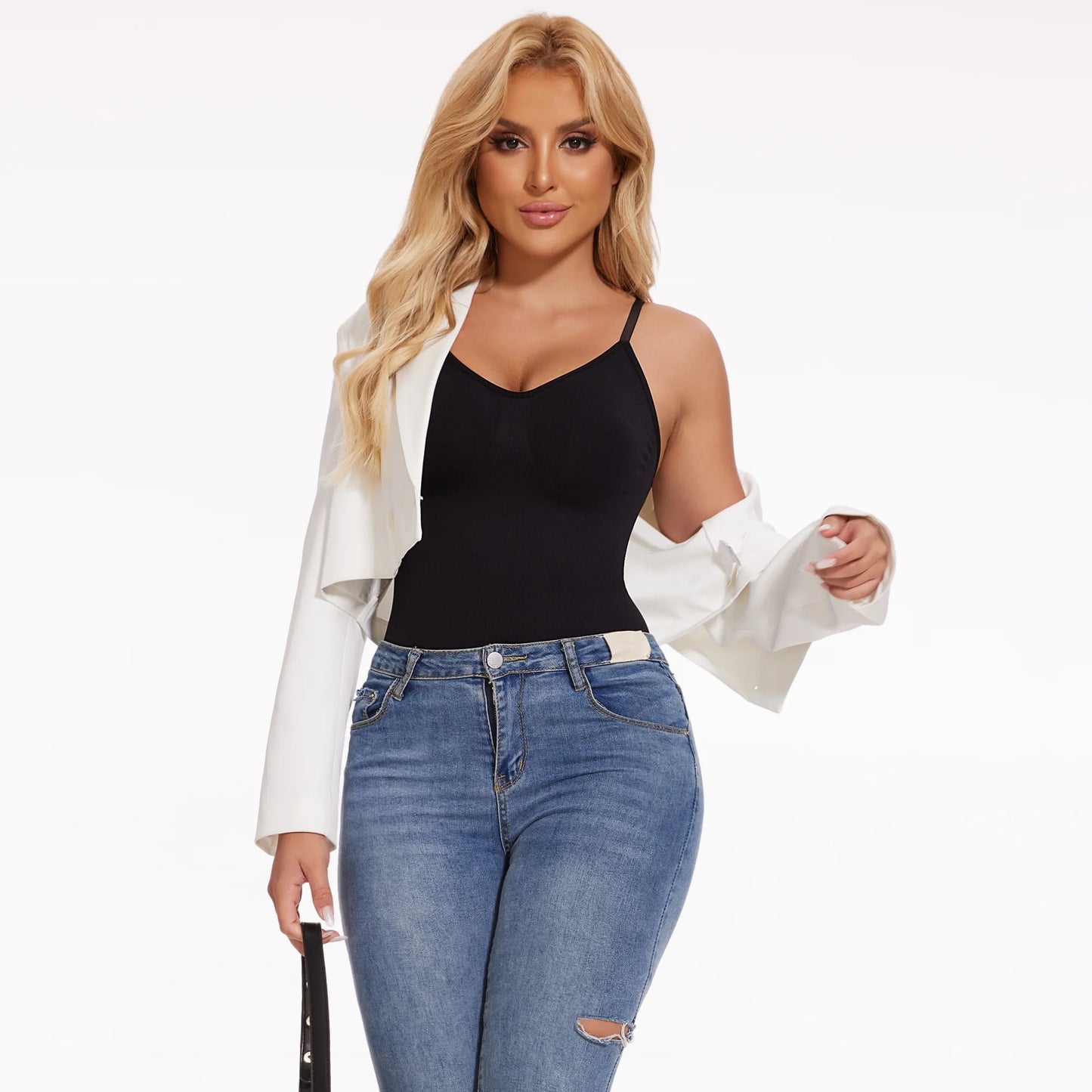 Sculpting Tummy Control Bodysuit for Women - Seamless Racerback Shapewear Tank Top