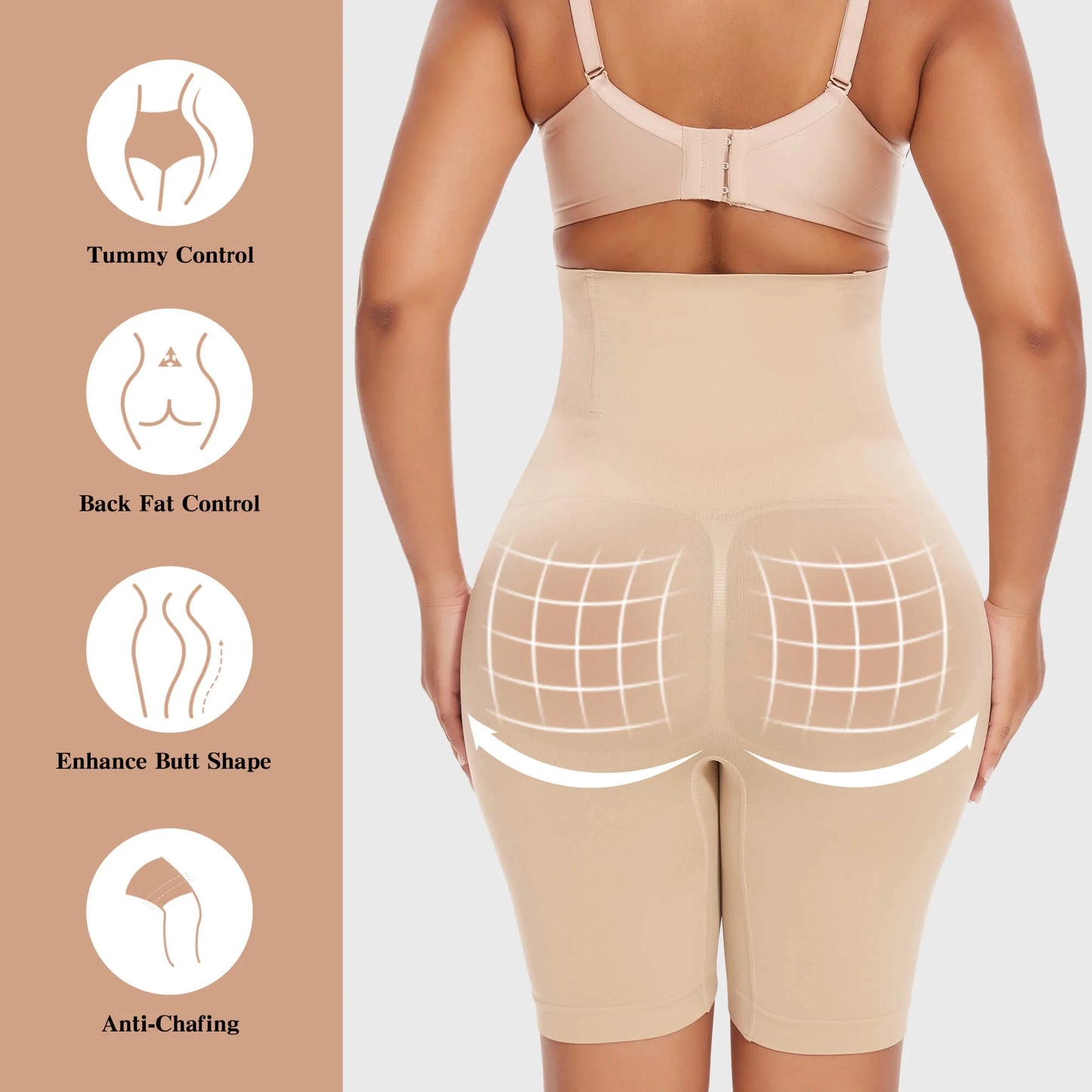 Enhance Your Curves: 2-Pack High-Waisted Tummy Control Shapewear Shorts for Women