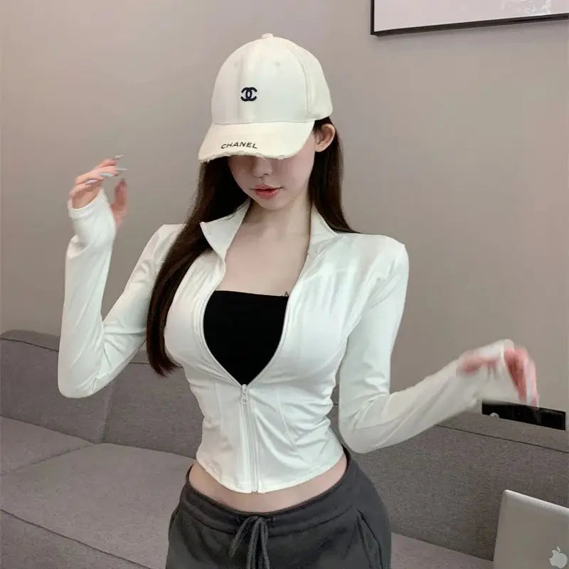 Yoga Sport Tops peach jacket fitness sports top women slimming sun protection clothing cardigan jacket